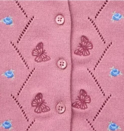 Janie and Jack Sweaters & Jackets-Baby Butterfly Ruffle Cardigan sweet rose