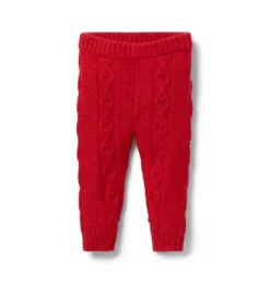 Janie and Jack Pants|Pants & Overalls-Baby Cable Knit Pant holiday red