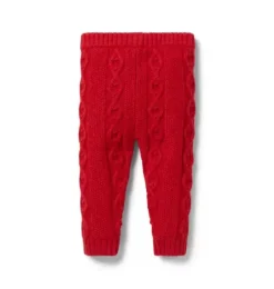 Janie and Jack Pants|Pants & Overalls-Baby Cable Knit Pant holiday red