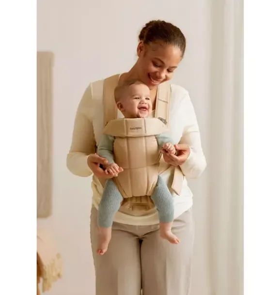 Janie and Jack Baby Carriers-Baby Carrier Mini, Woven, beige