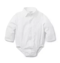 Janie and Jack Tops & Bodysuits-Baby Collared Bodysuit white