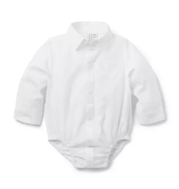 Janie and Jack Tops & Bodysuits-Baby Collared Bodysuit white