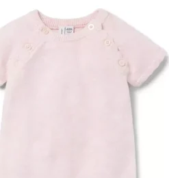 Janie and Jack One-pieces & Rompers-Baby Crochet One-Piece soft pink heather