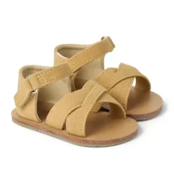 Janie and Jack Disney Mickey Mouse Safari|Shoes & Accessories-Baby Cross Strap Sandal light khaki