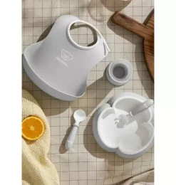 Janie and Jack Feeding Accessories-Baby Dinner Set, gray
