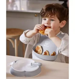 Janie and Jack Feeding Accessories-Baby Dinner Set, gray