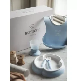 Janie and Jack Feeding Accessories-Baby Dinner Set, powder blue