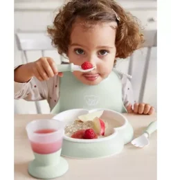 Janie and Jack Feeding Accessories-Baby Dinner Set, powder green
