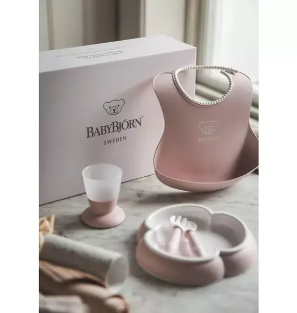 Janie and Jack Feeding Accessories-Baby Dinner Set, powder pink
