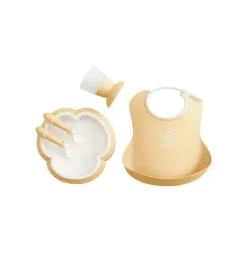 Janie and Jack Feeding Accessories-Baby Dinner Set, powder yellow