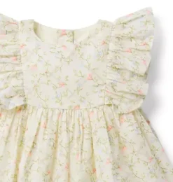 Janie and Jack Online Exclusives|Dresses-Baby Ditsy Floral Ruffle Dress snowdrift ditsy floral