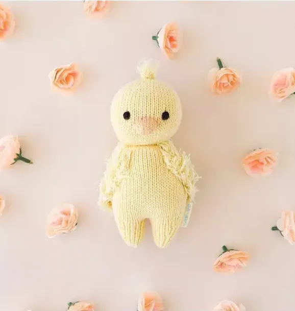 Janie and Jack Stuffed Animals-Baby duckling light/pastel yellow