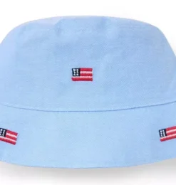 Janie and Jack Accessories|Baby-Baby Embroidered Flag Bucket Hat ocean air heather flag
