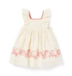 Janie and Jack Dresses-Baby Embroidered Floral Border Dress freshwater pearl