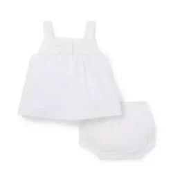 Janie and Jack Sets-Baby Embroidered Floral Matching Set white