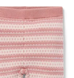 Janie and Jack Pants-Baby Fair Isle Sweater Pant antique rose fair isle