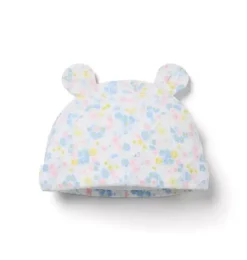 Janie and Jack Shoes & Accessories-Baby Floral Bear Ear Beanie light blue floral