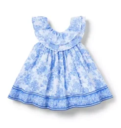 Janie and Jack Dresses-Baby Floral Border Dress dreamy blue floral