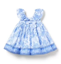 Janie and Jack Dresses-Baby Floral Border Dress dreamy blue floral