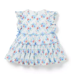 Janie and Jack Dresses-Baby Floral Bow Dress white floral
