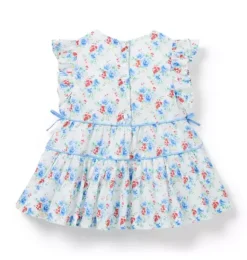 Janie and Jack Dresses-Baby Floral Bow Dress white floral