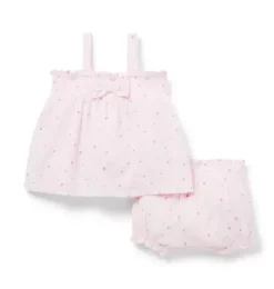 Janie and Jack Sets-Baby Floral Pointelle Matching Set pink blossom floral