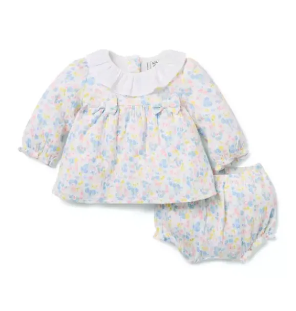 Janie and Jack Sets-Baby Floral Pointelle Matching Set light blue floral