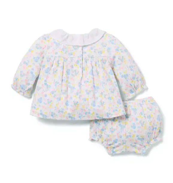 Janie and Jack Sets-Baby Floral Pointelle Matching Set light blue floral