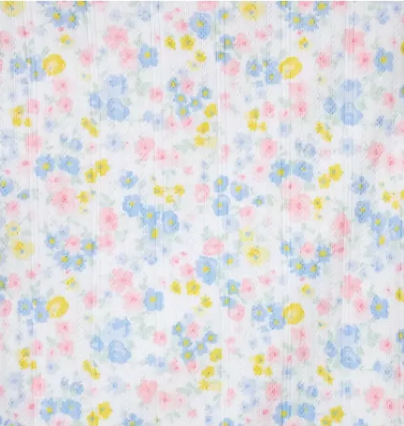 Janie and Jack Sets-Baby Floral Pointelle Wrap Matching Set light blue floral
