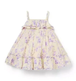 Janie and Jack Dresses-Baby Floral Ruffle Dress freshwater pearl floral