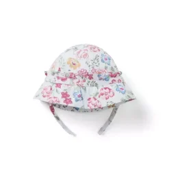 Janie and Jack Accessories|Baby-Baby Floral Sun Hat seashell ecru floral