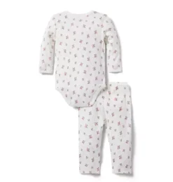 Janie and Jack Sets-Baby Floral Wrap Matching Set jet ivory floral