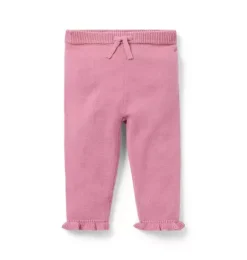 Janie and Jack Pants-Baby Flower Pocket Sweater Pant sweet rose