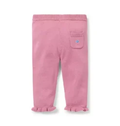 Janie and Jack Pants-Baby Flower Pocket Sweater Pant sweet rose