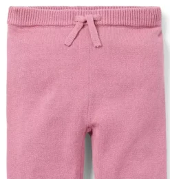 Janie and Jack Pants-Baby Flower Pocket Sweater Pant sweet rose