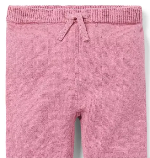 Janie and Jack Pants-Baby Flower Pocket Sweater Pant sweet rose