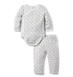 Janie and Jack Sets|Sets-Baby Forest Friends Wrap Matching Set grey forest friends