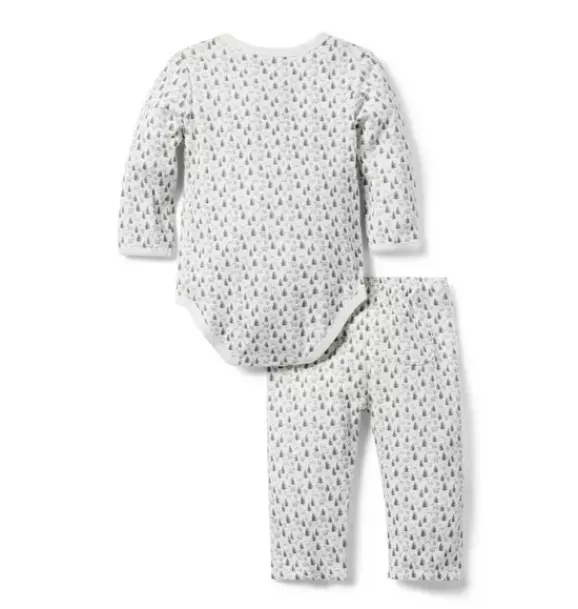 Janie and Jack Sets|Sets-Baby Forest Friends Wrap Matching Set grey forest friends