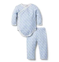 Janie and Jack Sets-Baby Forest Friends Wrap Matching Set bundle blue forest friends