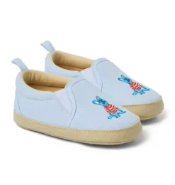 Janie and Jack Shoes & Accessories-Baby French Bulldog Slip-On Sneaker blue sail