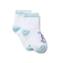 Janie and Jack Shoes & Accessories-Baby French Bulldog Sock white french bulldog