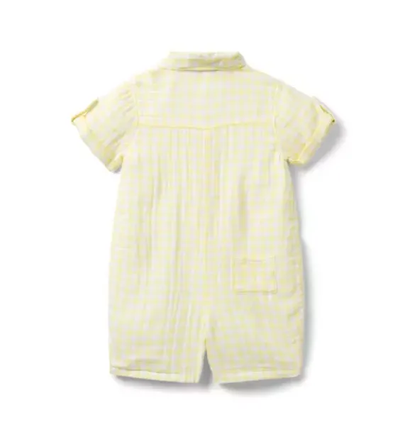 Janie and Jack One-pieces & Rompers-Baby Gingham Romper buttermilk gingham