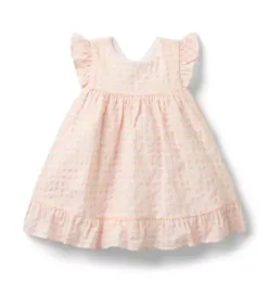 Janie and Jack Dresses-Baby Gingham Ruffle Dress seashell pink gingham