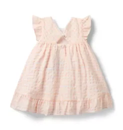 Janie and Jack Dresses-Baby Gingham Ruffle Dress seashell pink gingham