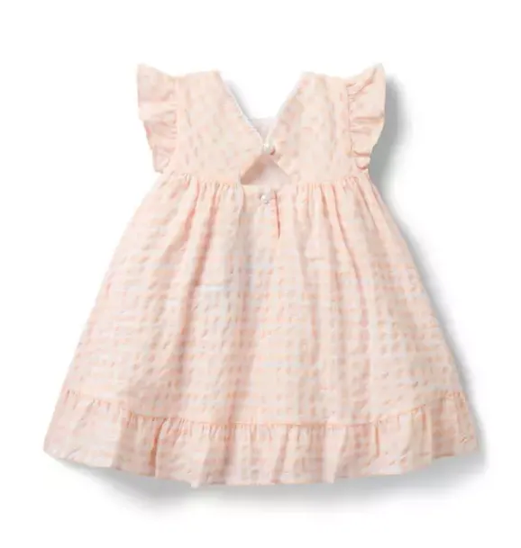 Janie and Jack Dresses-Baby Gingham Ruffle Dress seashell pink gingham