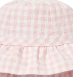 Janie and Jack Accessories|Shoes & Accessories-Baby Gingham Ruffle Sun Hat seashell pink gingham