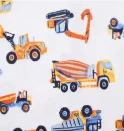 Janie and Jack Baby Pajamas|Family Matching Pajamas-Baby Good Night Footed Pajama In Construction Trucks white construction truck