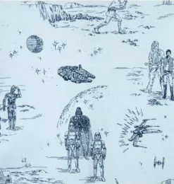 Janie and Jack Pajamas|Baby Pajamas-Baby Good Night Footed Pajama In STAR WARS Toile soft blue star wars toile