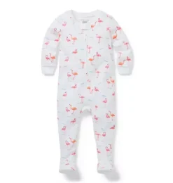 Janie and Jack Baby Pajamas|Family Matching Pajamas-Baby Good Night Footed Pajama In Flamingo white flamingo