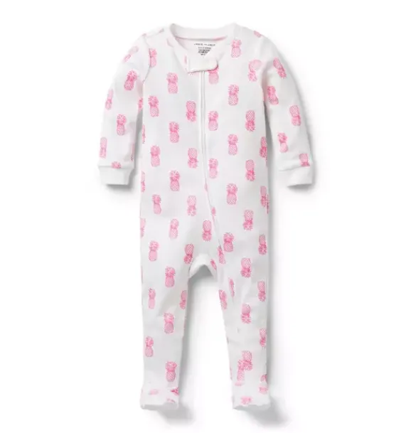 Janie and Jack Baby Pajamas|Family Matching Pajamas-Baby Good Night Footed Pajama In Pineapple white pineapple